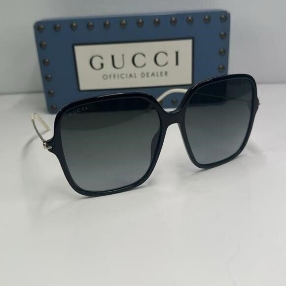 💯- New Authentic Gucci Grey Butterfly Ladies Sunglasses GG1267SA 001 60 - Picture 13 of 14